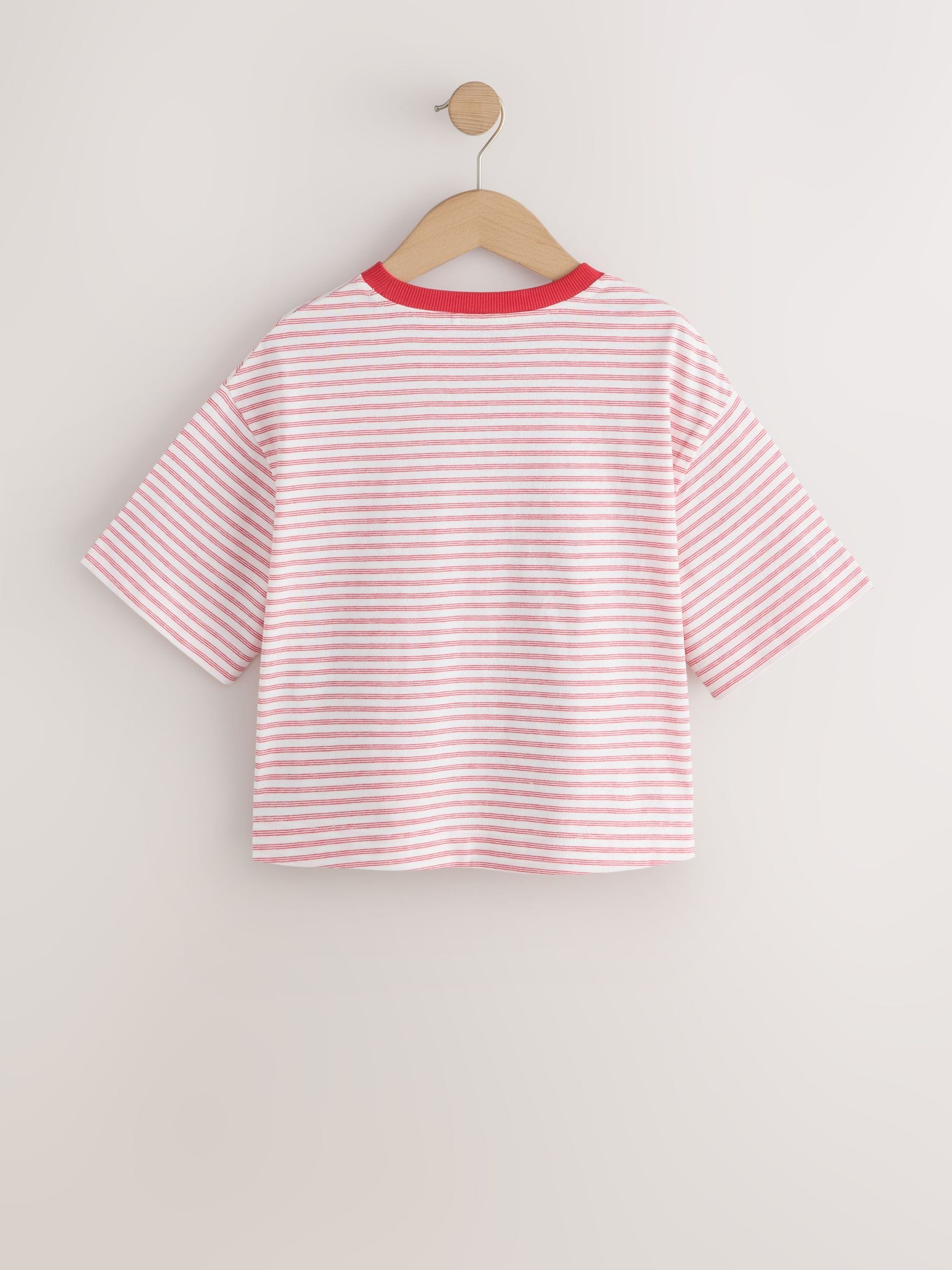 Dsiney Kidz - Red Stripe Beaded Tomato Oversized Boxy T-Shirt (3-16yrs) image 7