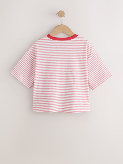 Dsiney Kidz - Red Stripe Beaded Tomato Oversized Boxy T-Shirt (3-16yrs) image 7