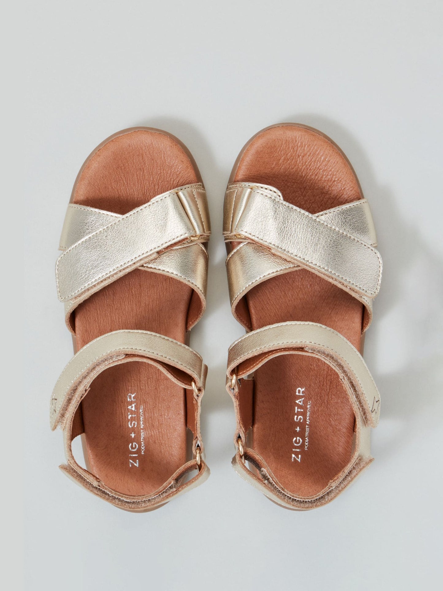 Zig+Star Gold Rae Junior Cross-Strap Sandals image 2