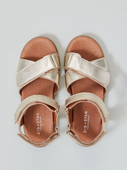 Zig+Star Gold Rae Junior Cross-Strap Sandals image 2