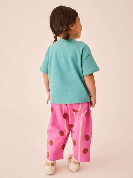 Dsiney Kidz - Green Cat Short Sleeve T-Shirt and Barrel Trousers Set (3mths-7yrs) image 2