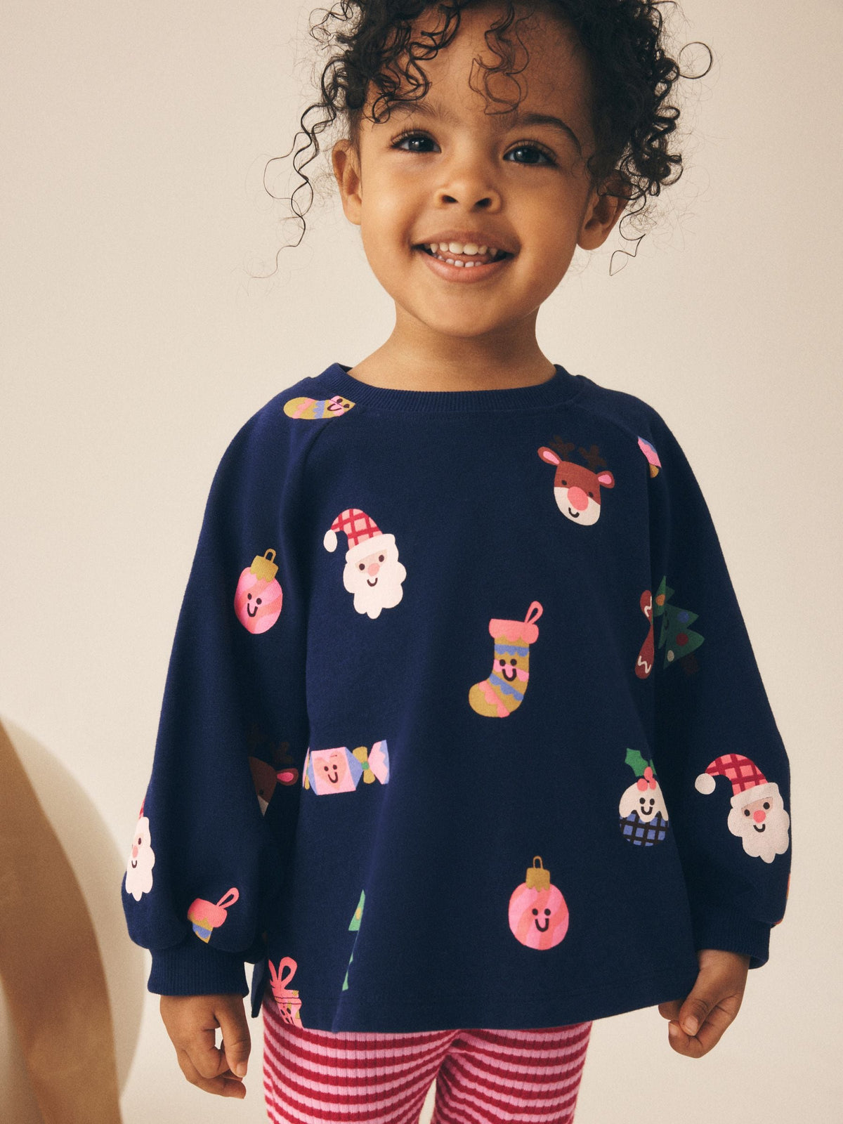 Navy Christmas Long Sleeve Ribbed Raglan Top and Leggings Set (3mths-7yrs) - image 3