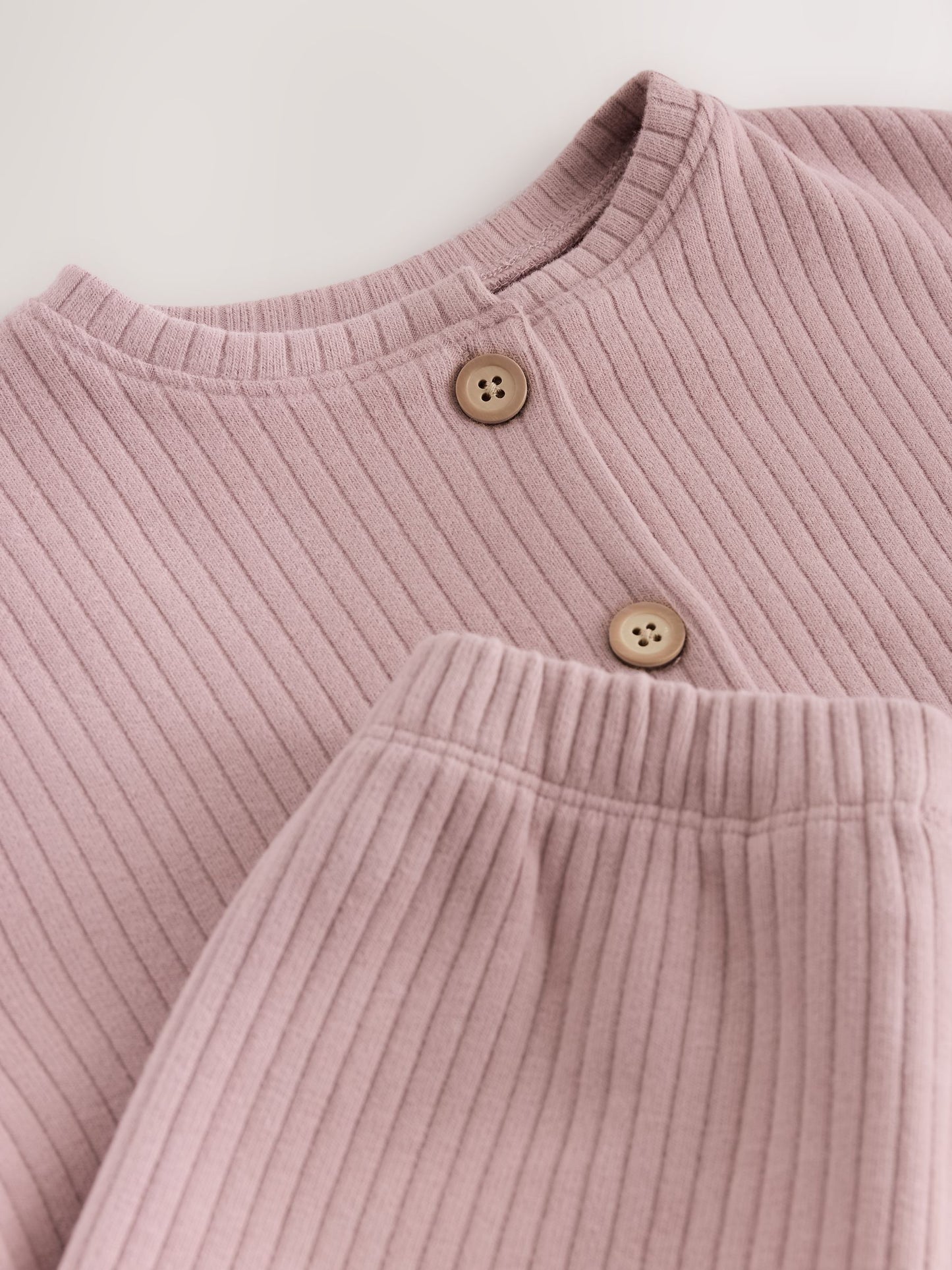 Dsiney Kidz - Pink Ribbed Raglan Cardigan and Wide Leg Trousers Set (3mths-7yrs) image 9