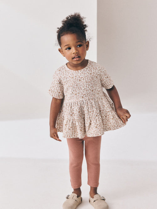 Dsiney Kidz - Neutral Peplum Top and Leggings Set (3mths-7yrs) image 1