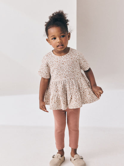 Neutral Peplum Top and Leggings Set (3mths-7yrs) image 1