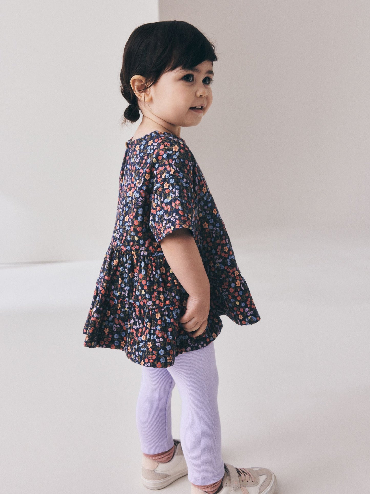 Navy Floral Top and Legging Set (3mths-7yrs) image 3