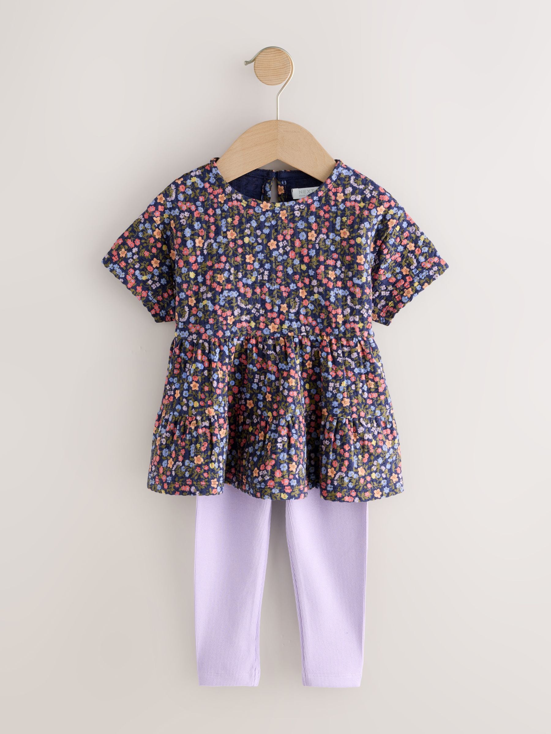 Navy Floral Top and Legging Set (3mths-7yrs) image 5