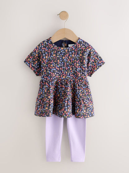 Navy Floral Top and Legging Set (3mths-7yrs) image 5