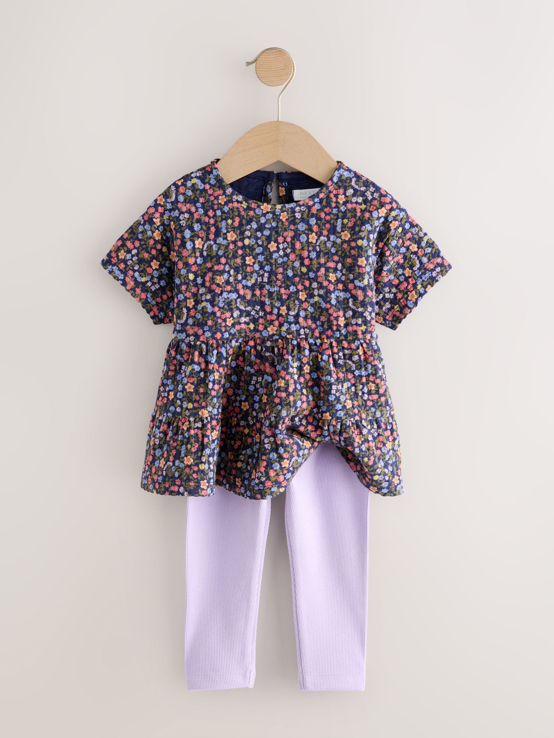 Navy Floral Top and Legging Set (3mths-7yrs) image 6