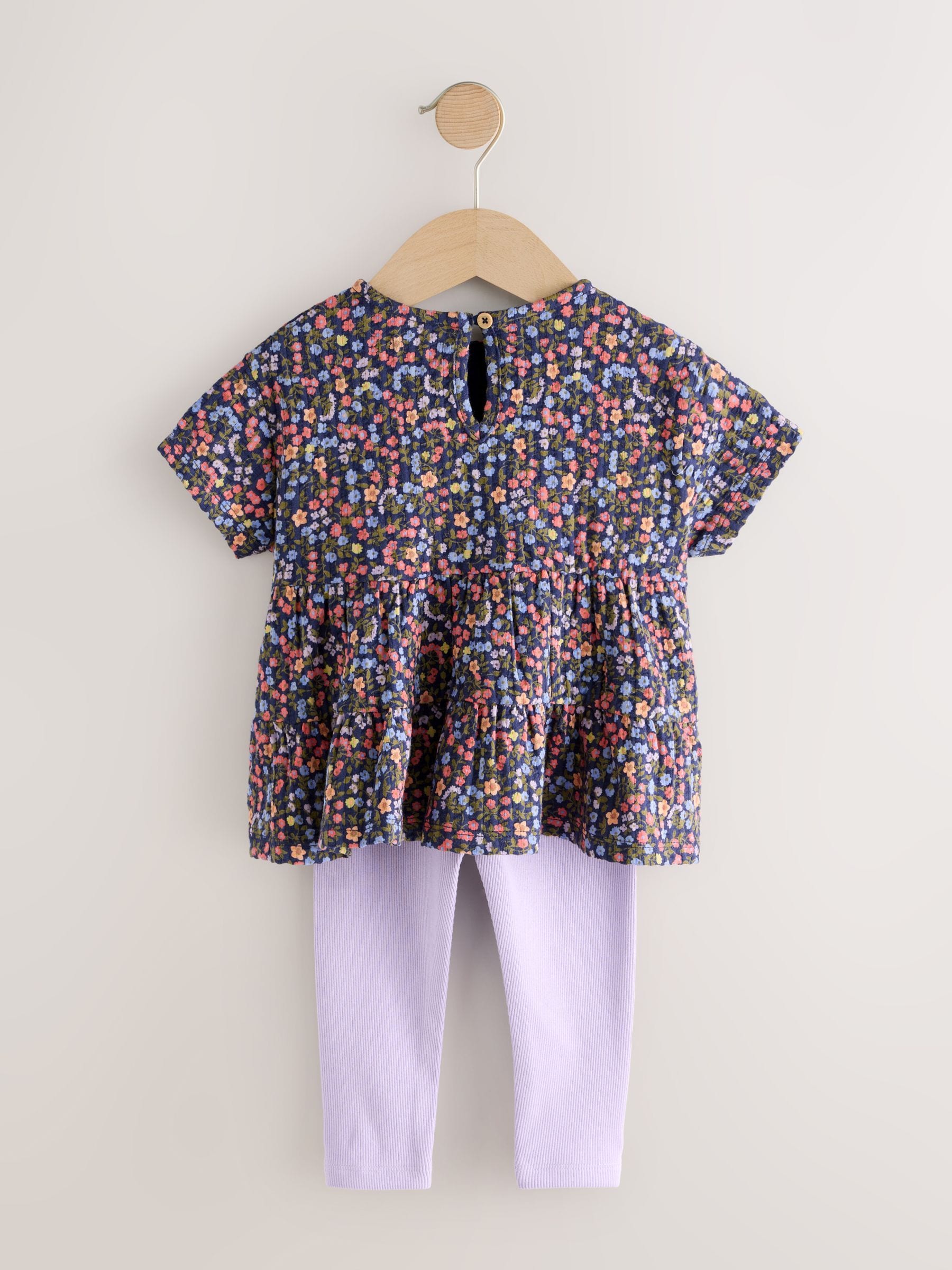 Navy Floral Top and Legging Set (3mths-7yrs) image 7
