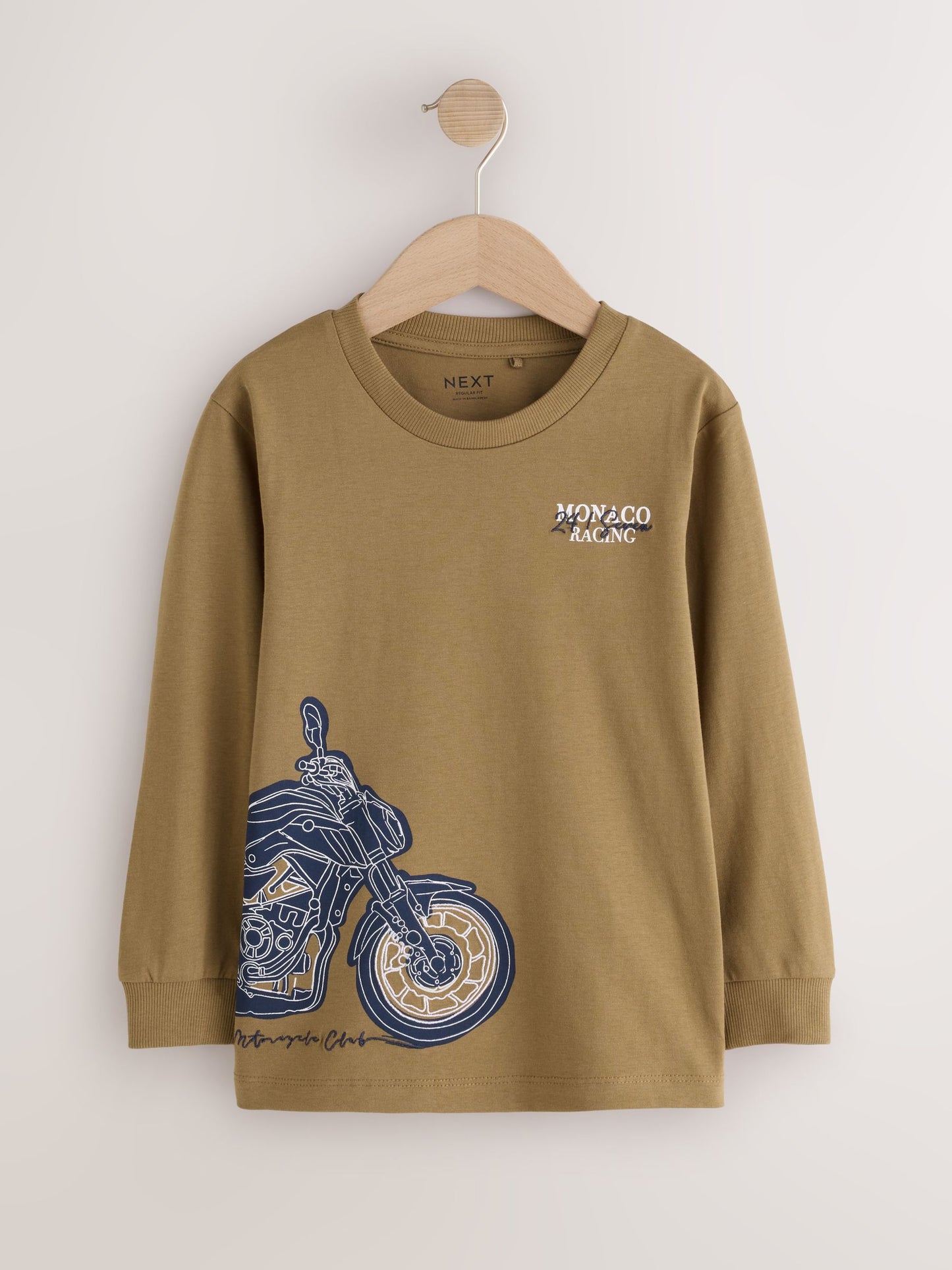 Dsiney Kidz - Navy/Tan/Stone Vehicles Graphic Long Sleeve Relaxed Fit T-Shirts 3 Pack (3-16yrs) image 2
