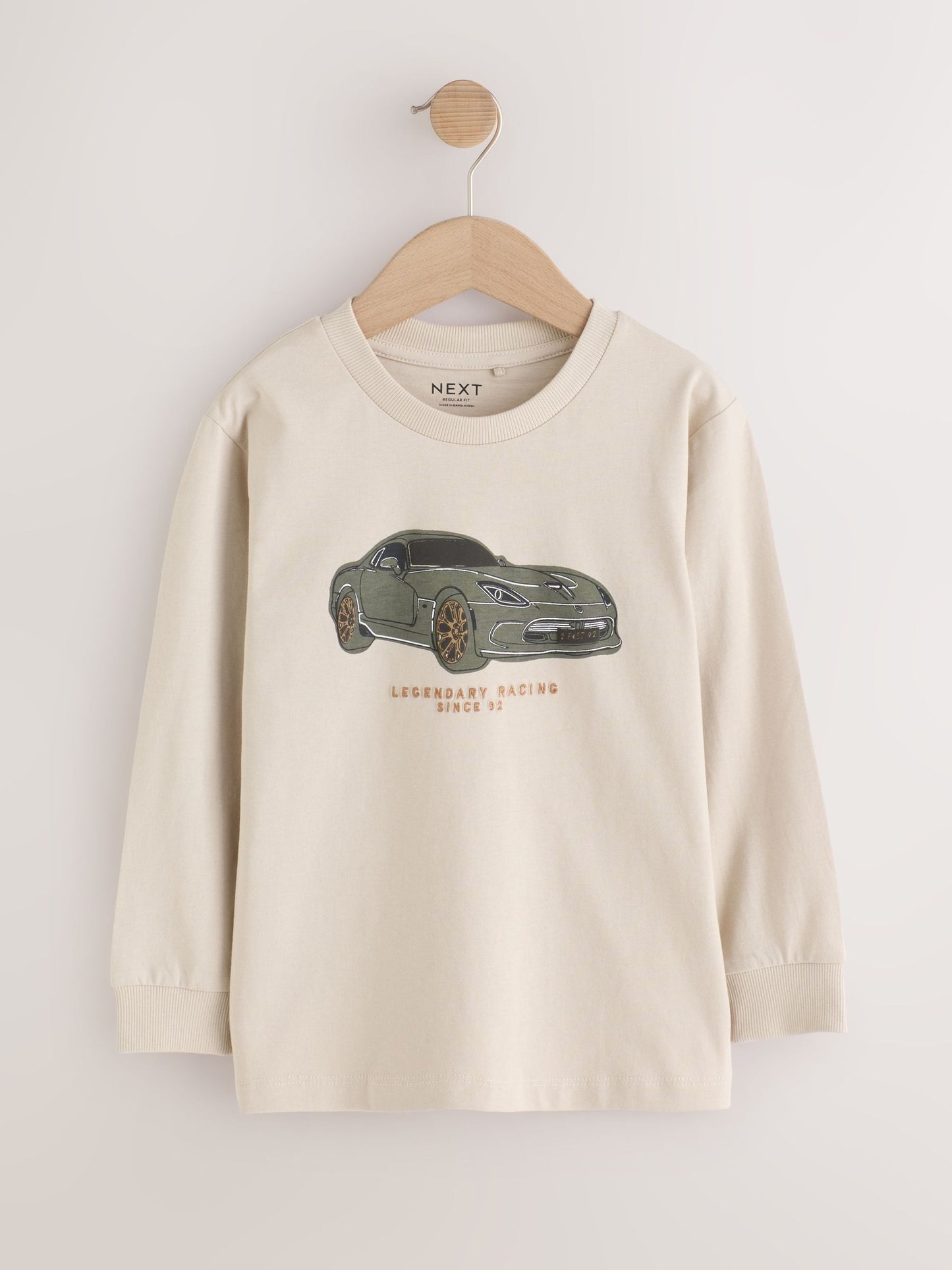 Dsiney Kidz - Navy/Tan/Stone Vehicles Graphic Long Sleeve Relaxed Fit T-Shirts 3 Pack (3-16yrs) image 3