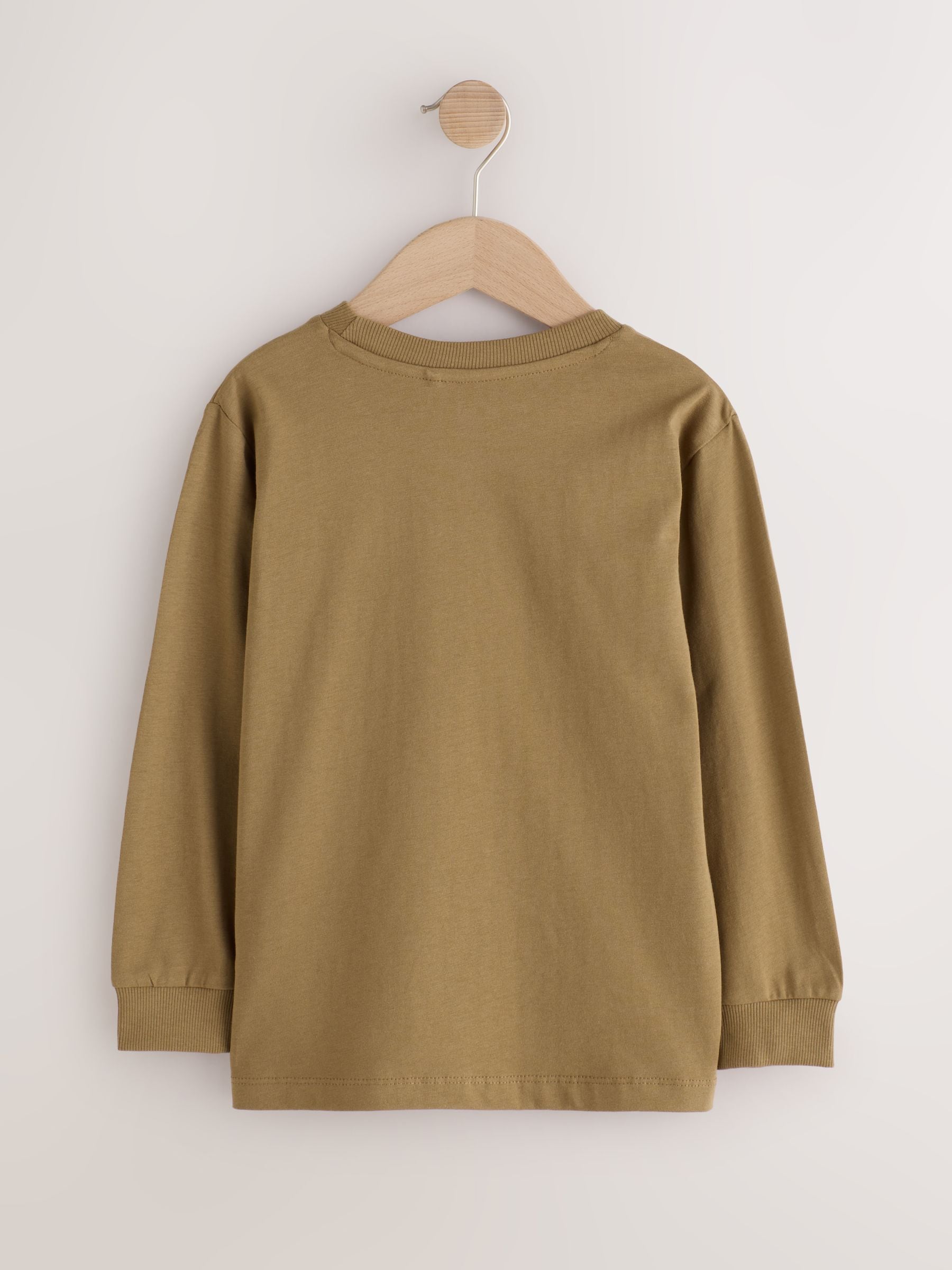 Dsiney Kidz - Navy/Tan/Stone Vehicles Graphic Long Sleeve Relaxed Fit T-Shirts 3 Pack (3-16yrs) image 5