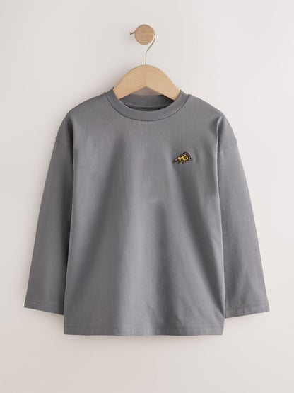 Dsiney Kidz - Blue/Green/Charcoal Food Long Sleeve Relaxed Fit T-Shirts 4 Pack (3-16yrs) image 2