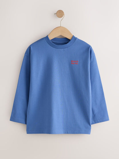 Dsiney Kidz - Blue/Green/Charcoal Food Long Sleeve Relaxed Fit T-Shirts 4 Pack (3-16yrs) image 3