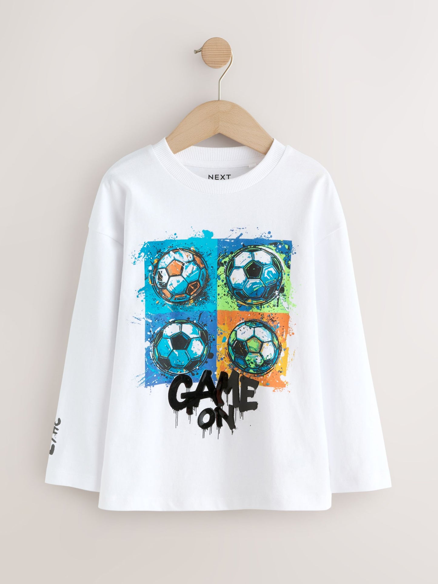 Dsiney Kidz - Black/Grey/White Graphic Long Sleeve Relaxed Fit T-Shirts 3 Pack (3-16yrs) image 2
