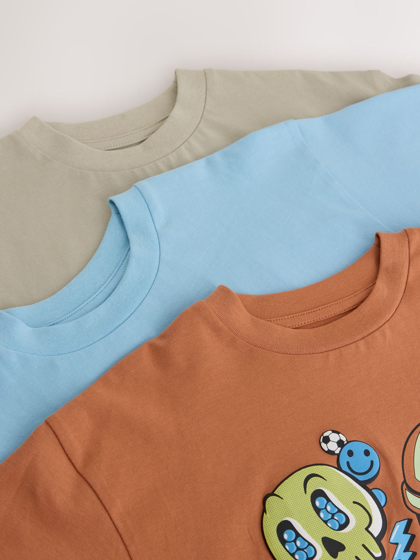 Dsiney Kidz - Blue/Cement/Rust Relaxed Fit Graphic Print Short Sleeve T-Shirts 3 Pack (3-16yrs) image 6