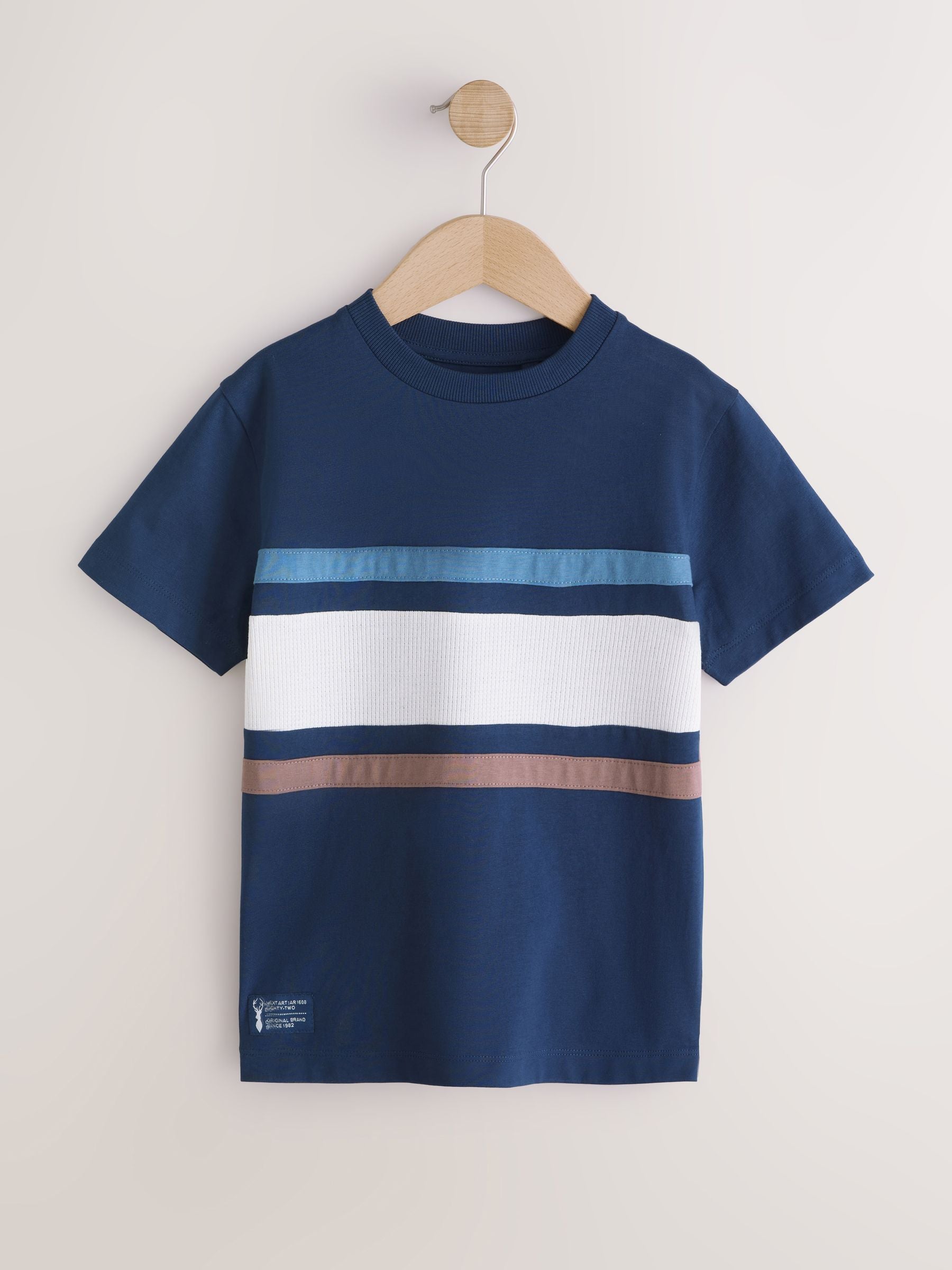 Dsiney Kidz - Mink/Blue/Navy Short Sleeve Colourblock T-Shirts (3-16yrs) image 4
