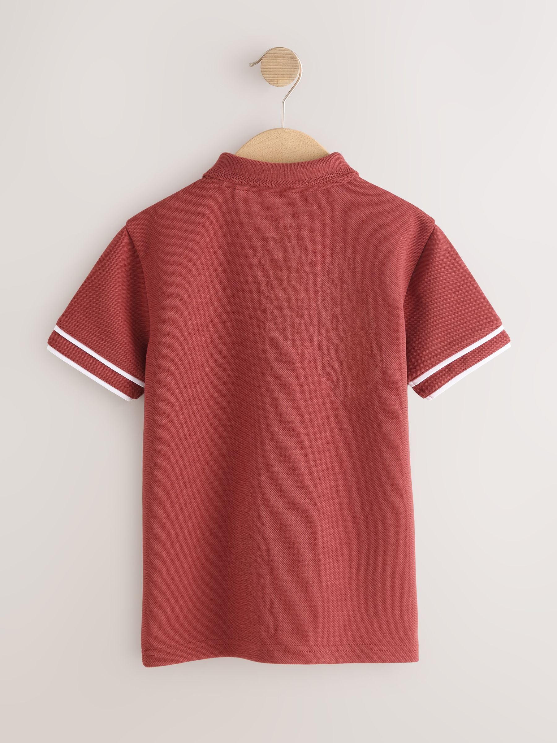 Dsiney Kidz - Rust Brown Zip Neck Short Sleeve Jersey Polo Shirt (3-16yrs) image 6