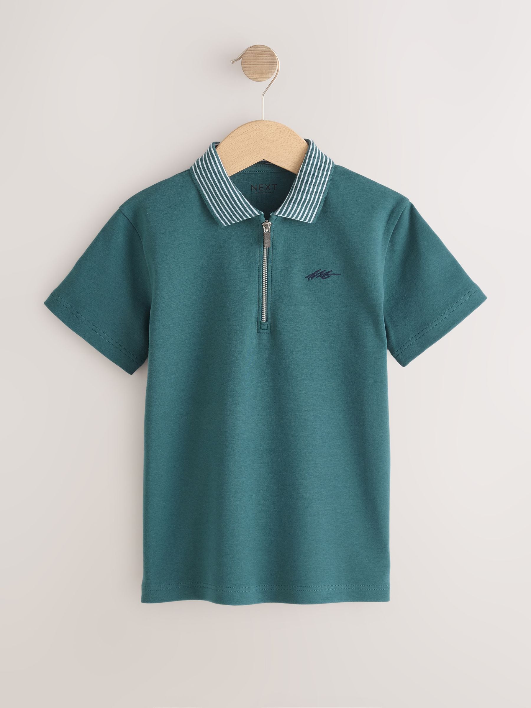 Dsiney Kidz - Green Zip Neck Short Sleeve Jersey Polo Shirt (3-16yrs) image 1