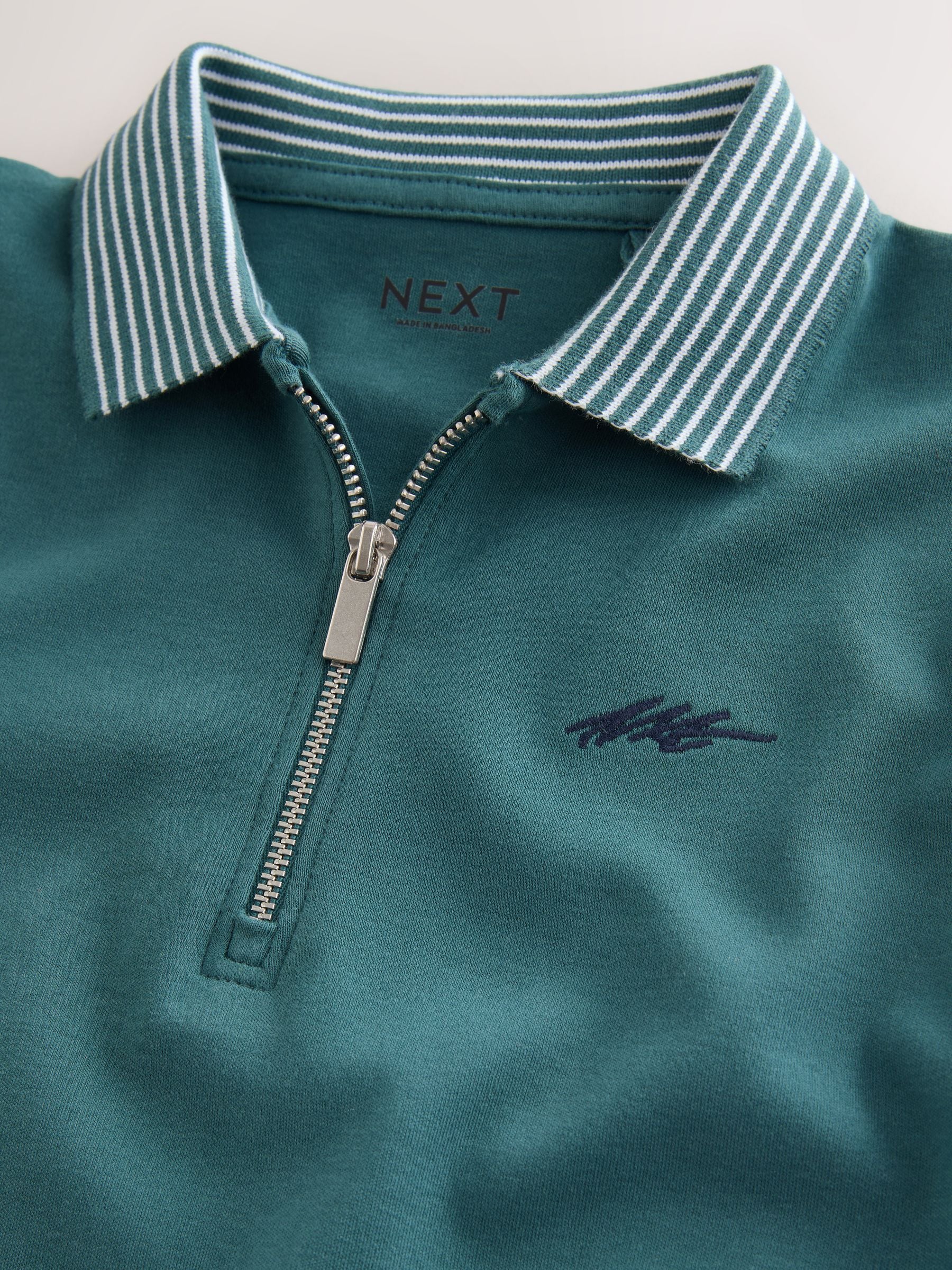 Dsiney Kidz - Green Zip Neck Short Sleeve Jersey Polo Shirt (3-16yrs) image 3
