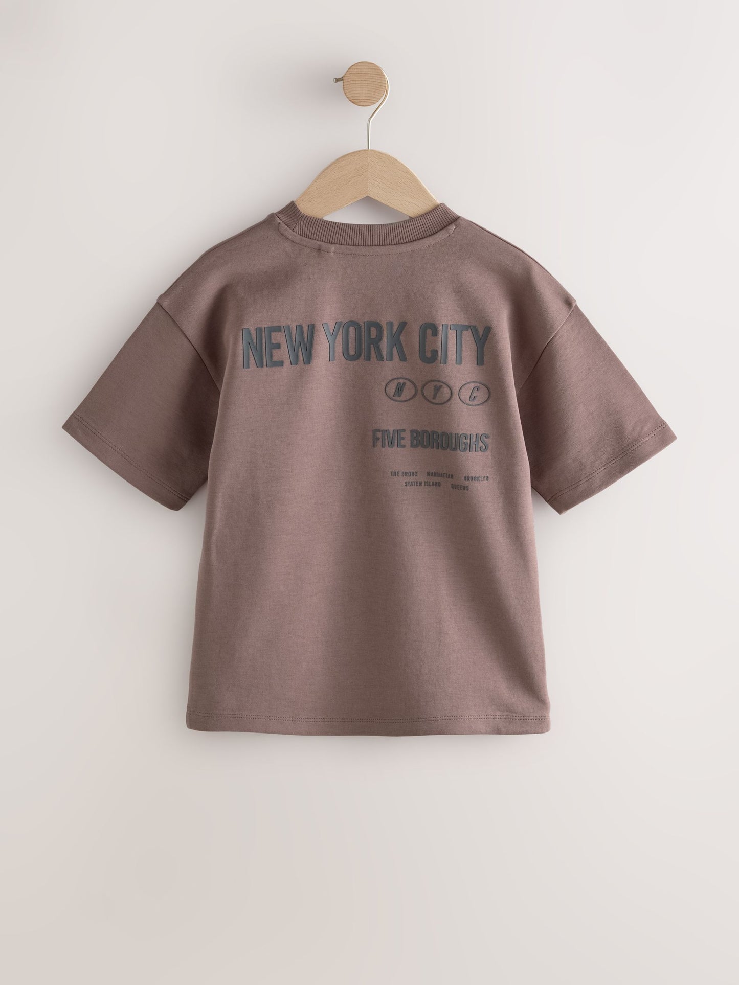 Dsiney Kidz - Mink Brown NY Graphic Heavyweight Short Sleeve T-Shirt (3-16yrs) image 2