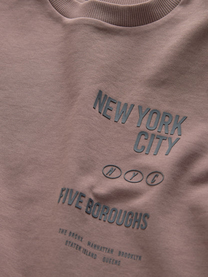 Dsiney Kidz - Mink Brown NY Graphic Heavyweight Short Sleeve T-Shirt (3-16yrs) image 3