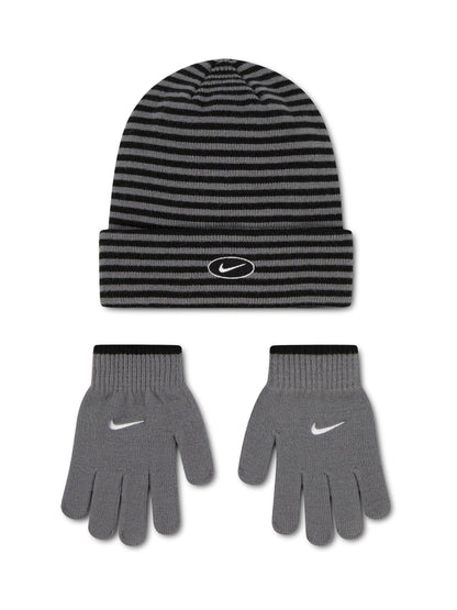 Nike Grey Nan Micro Stripe Peak Beanie Hat - image 1