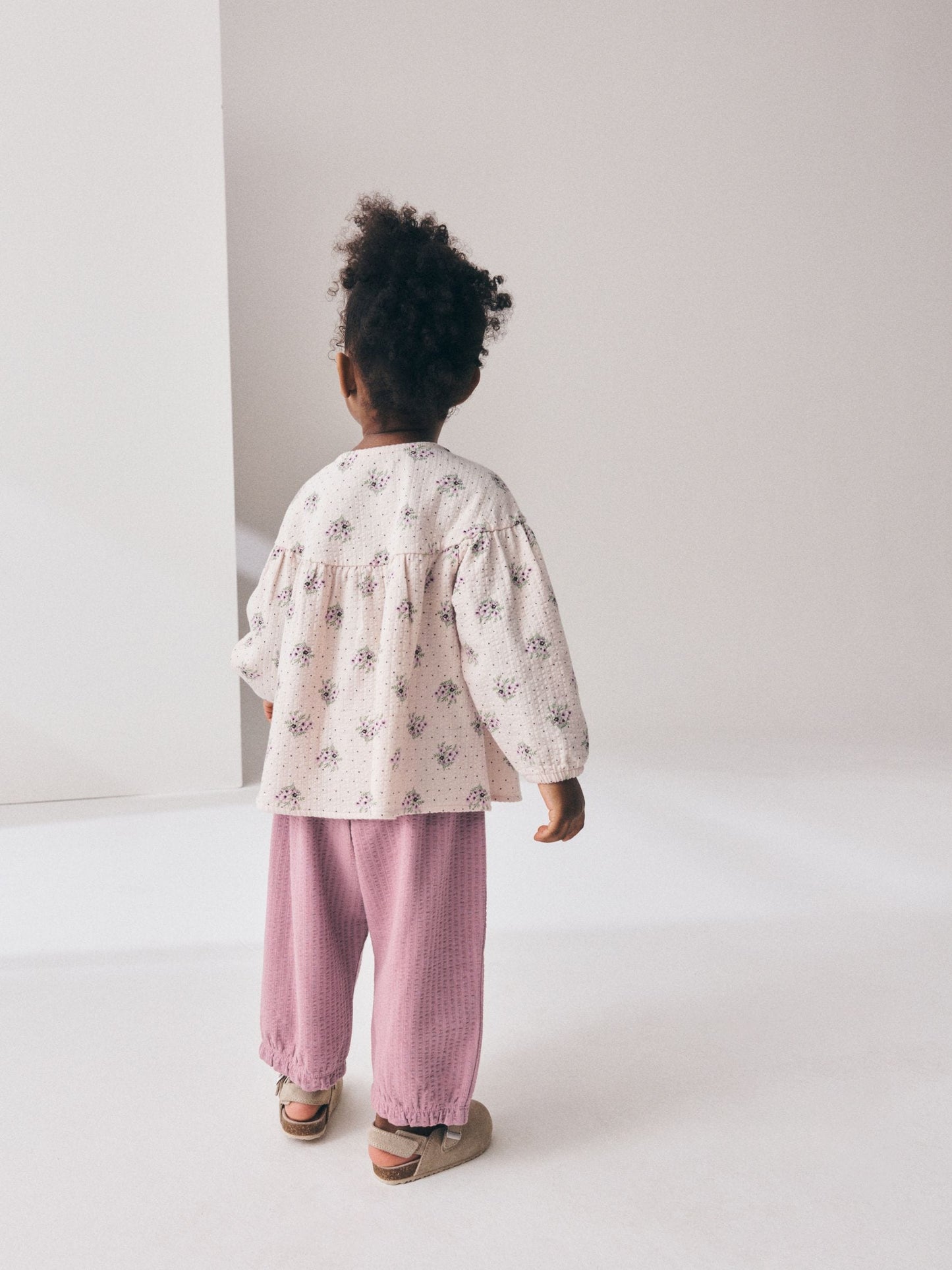 Pink Ditsy Floral Long Sleeve Blouse and Bloomer Trousers Set (3mths-7yrs) image 3