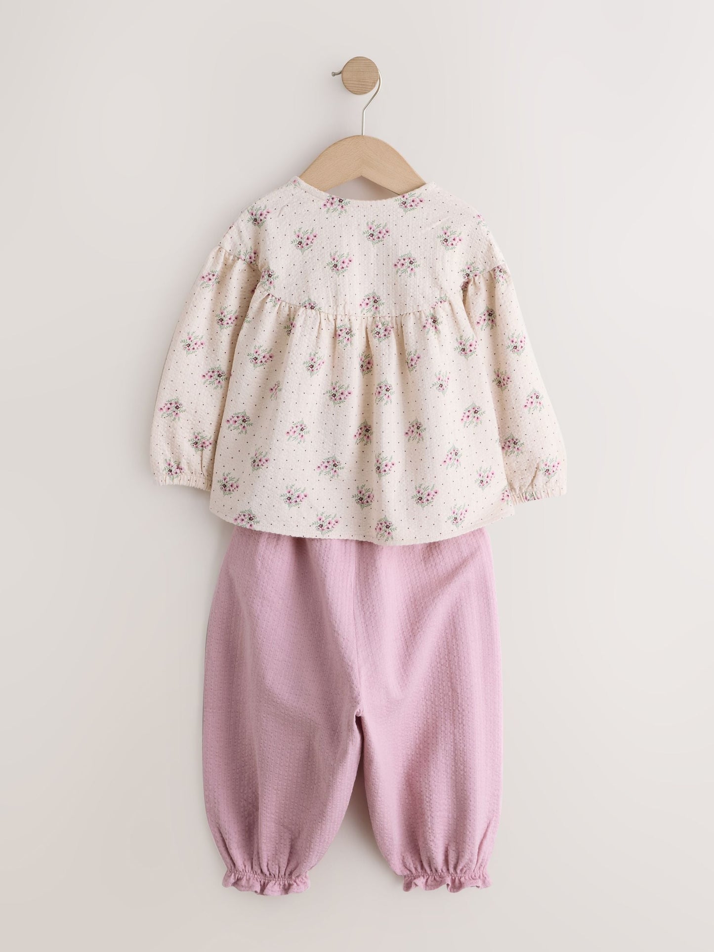 Pink Ditsy Floral Long Sleeve Blouse and Bloomer Trousers Set (3mths-7yrs) image 7