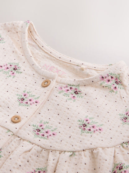 Pink Ditsy Floral Long Sleeve Blouse and Bloomer Trousers Set (3mths-7yrs) image 8