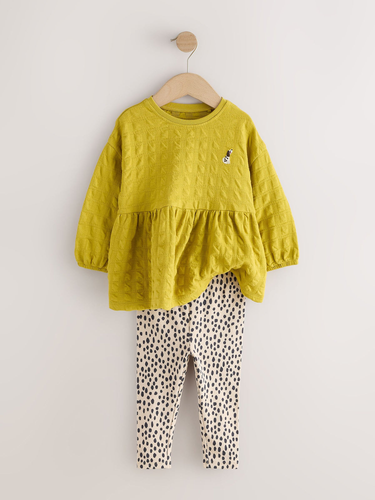 Dsiney Kidz - Lime Green Long Sleeve Textured Blouse and Leggings Set (3mths-7yrs) image 5