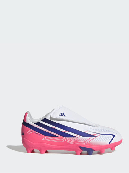 adidas White F50 Hyperfast Club Touch Fastening Firm / Multi Ground Football Boots Children image 1