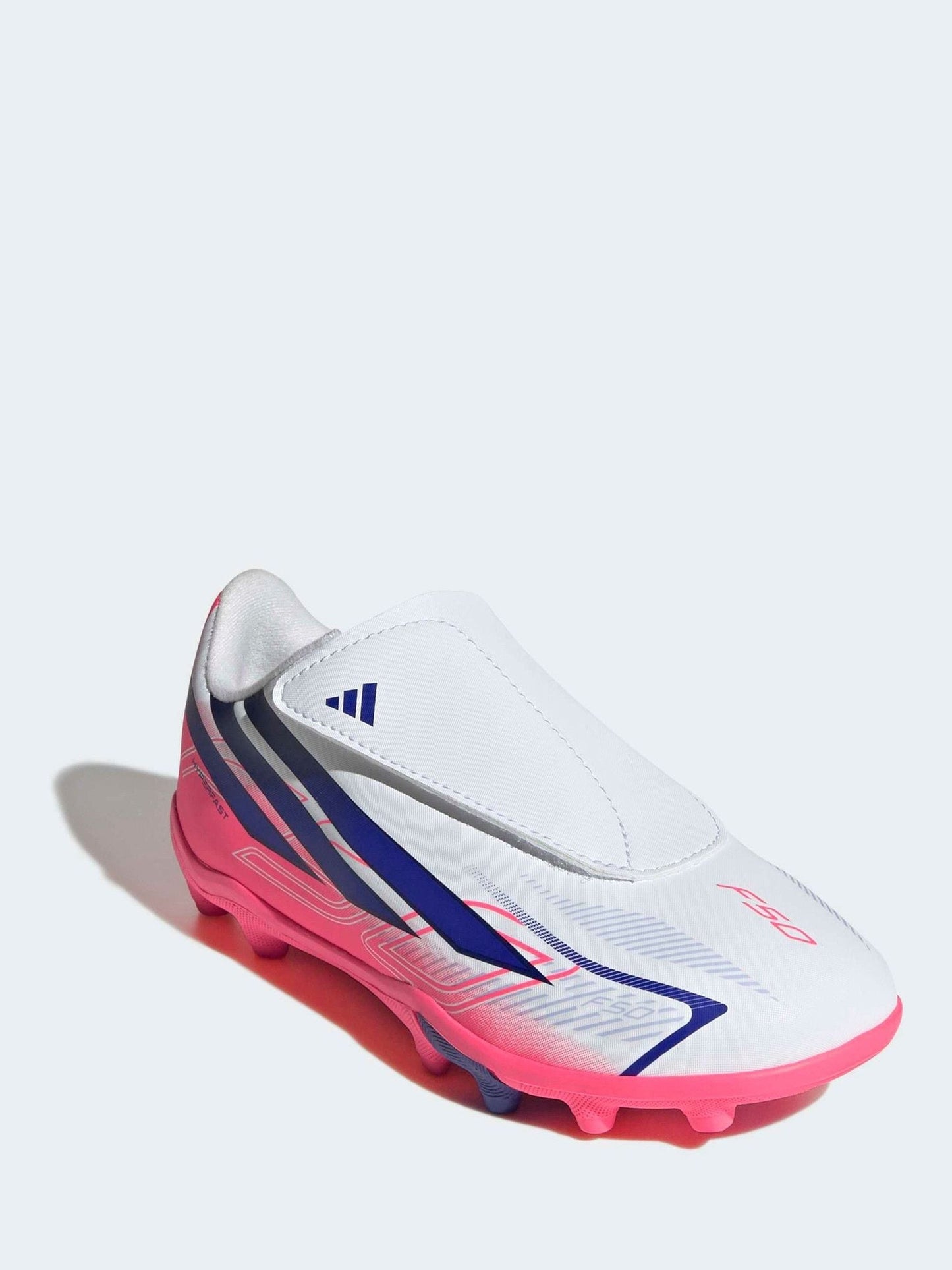 adidas White F50 Hyperfast Club Touch Fastening Firm / Multi Ground Football Boots Children image 2