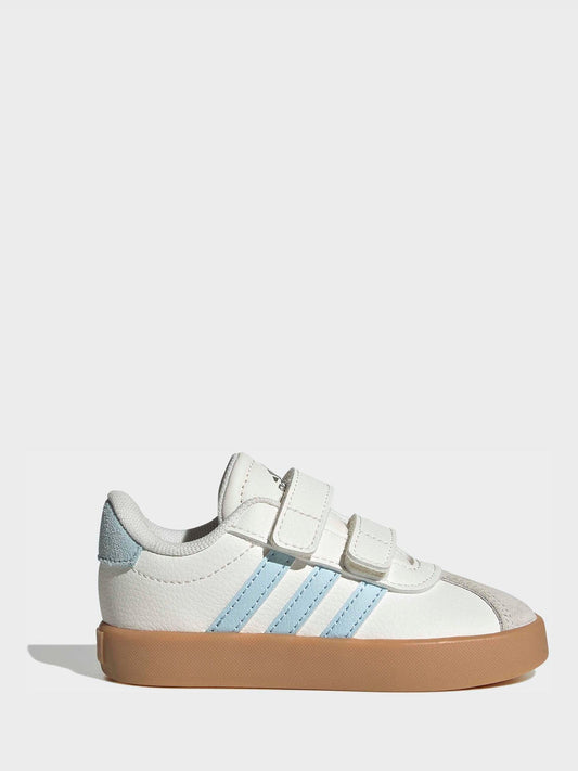 adidas White/Blue VL Court 3.0 Hook and Loop Infant Trainers image 1