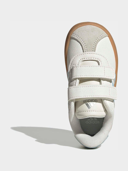 adidas White/Blue VL Court 3.0 Hook and Loop Infant Trainers image 5