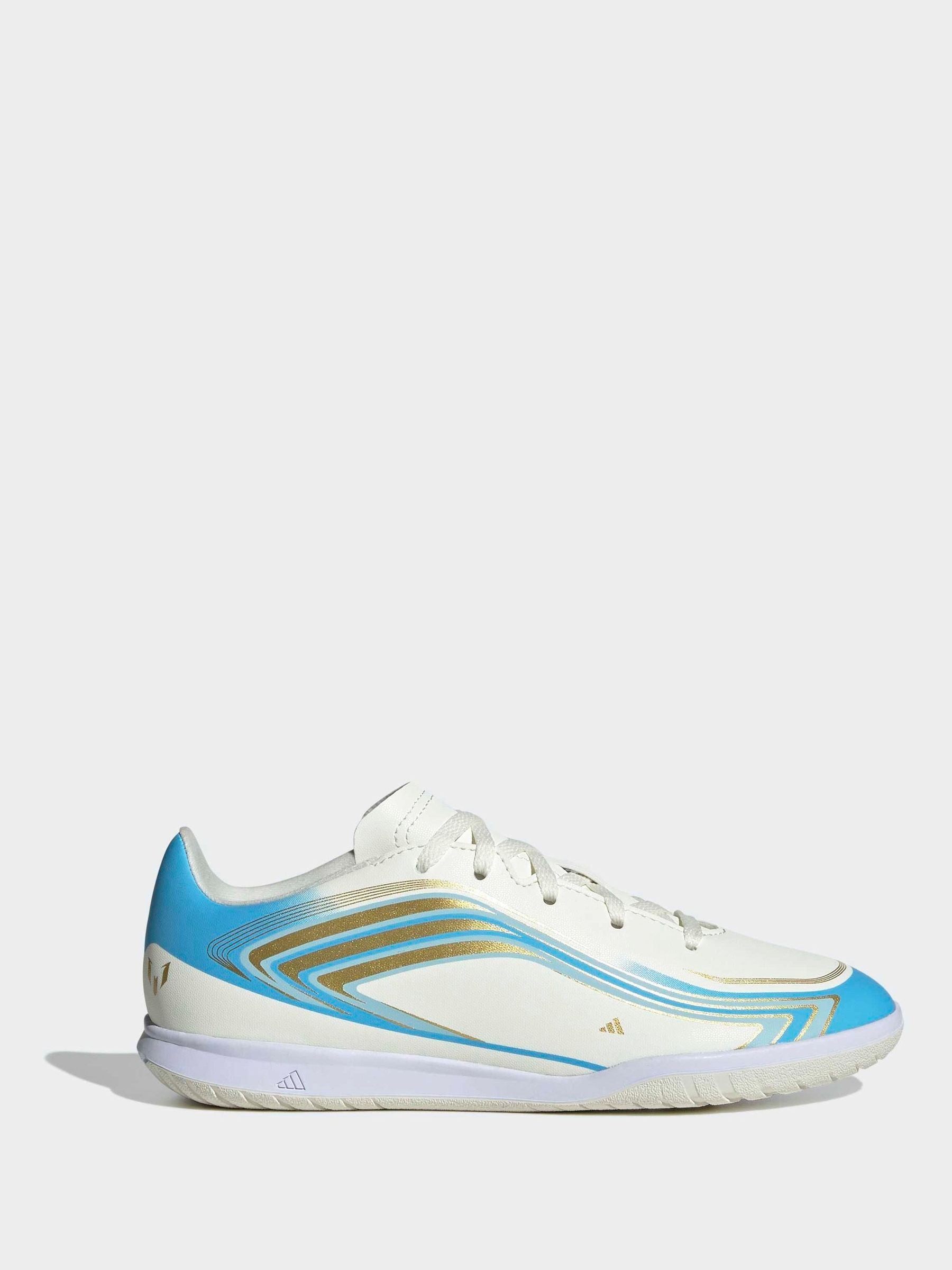adidas Beige F50 Messi Club Indoor Football Trainers Kids image 1
