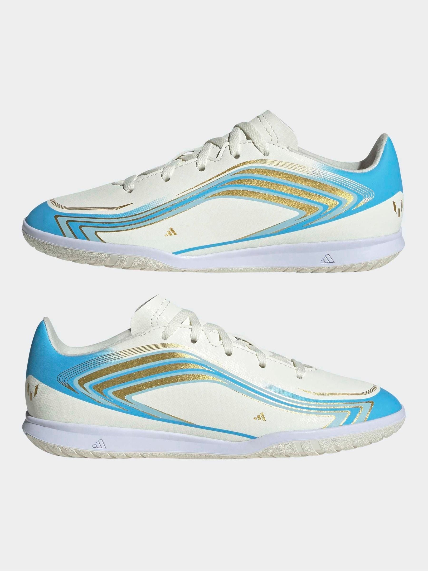 adidas Beige F50 Messi Club Indoor Football Trainers Kids image 4