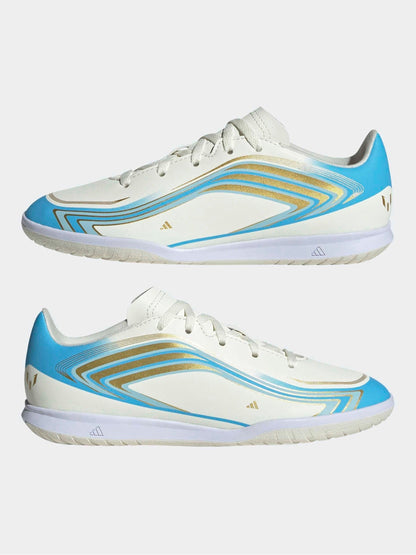 adidas Beige F50 Messi Club Indoor Football Trainers Kids image 4