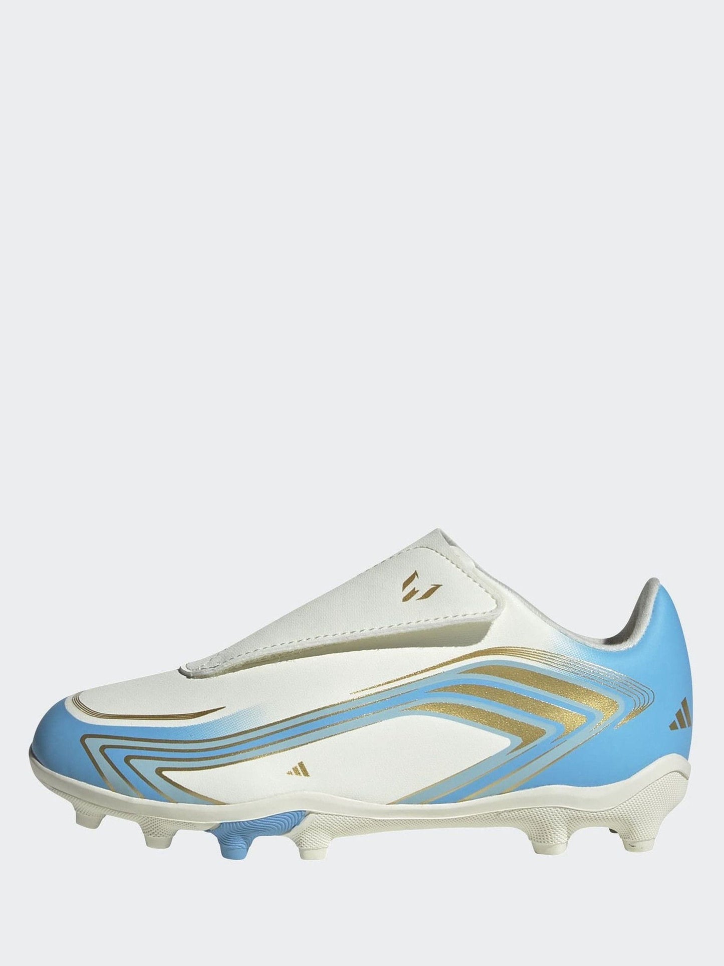 adidas Beige F50 Messi Club Touch Fastening Firm Ground Kids Football Boots image 2