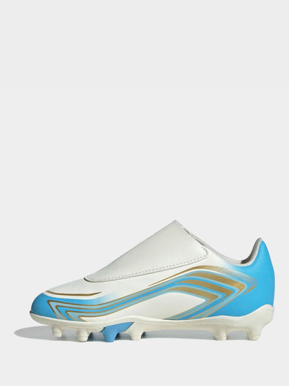 adidas Beige F50 Messi Club Touch Fastening Firm Ground Kids Football Boots image 3