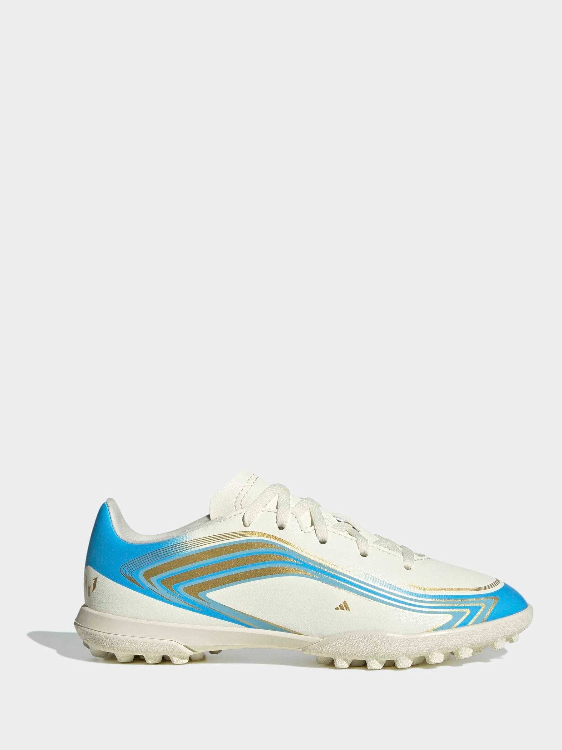 adidas Beige F50 Messi Club Turf Football Trainers Kids image 1