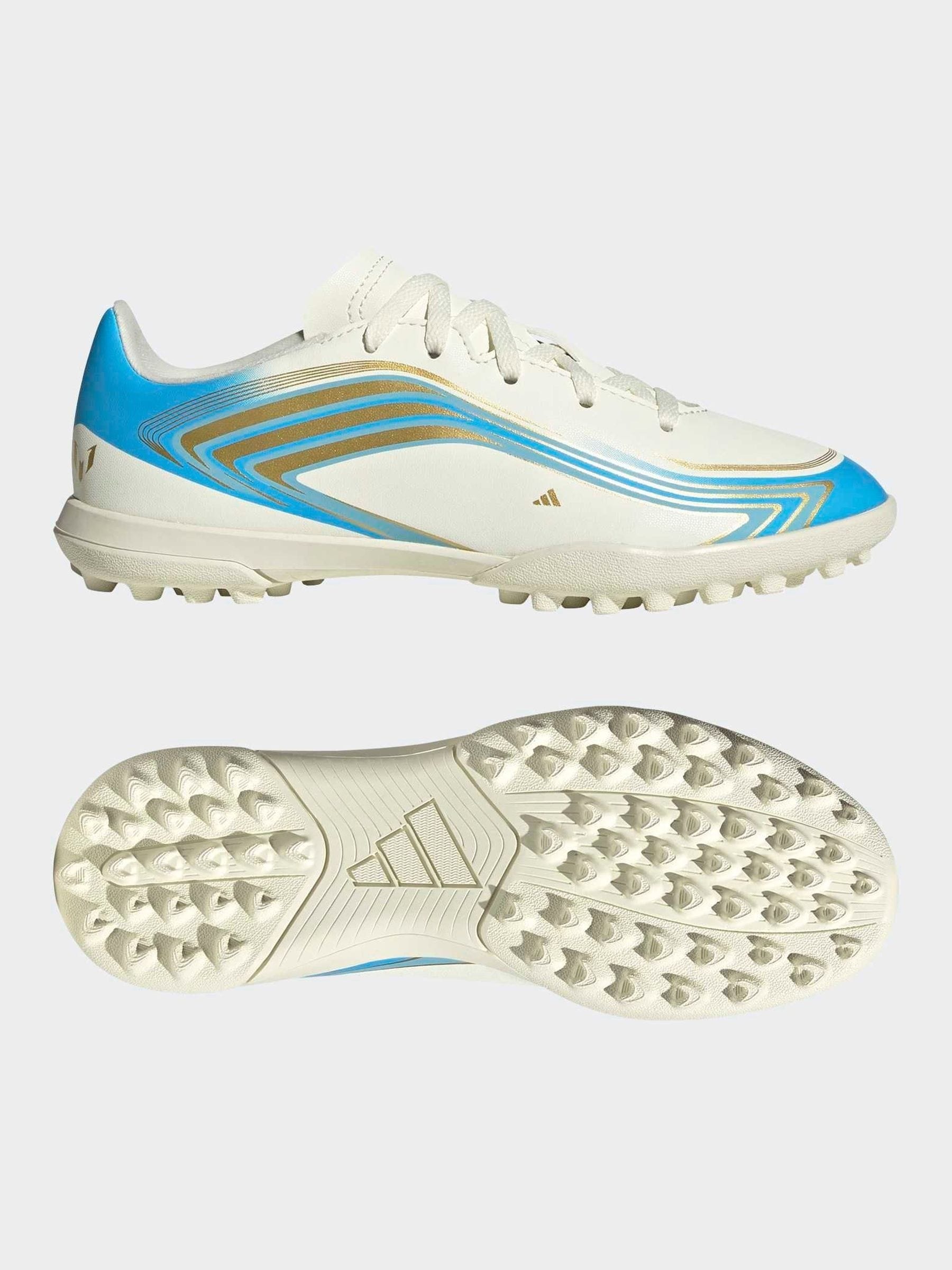 adidas Beige F50 Messi Club Turf Football Trainers Kids image 6