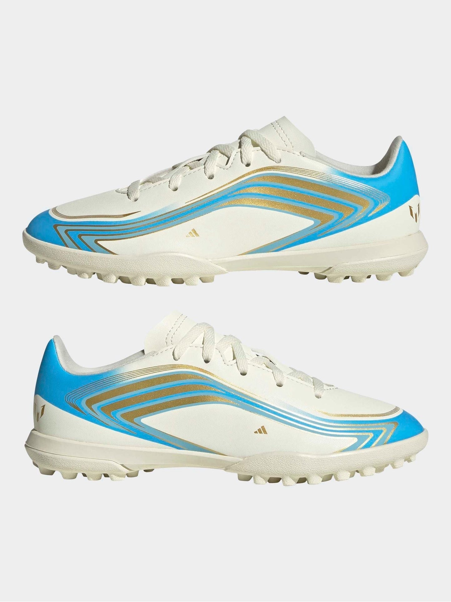 adidas Beige F50 Messi Club Turf Football Trainers Kids image 7