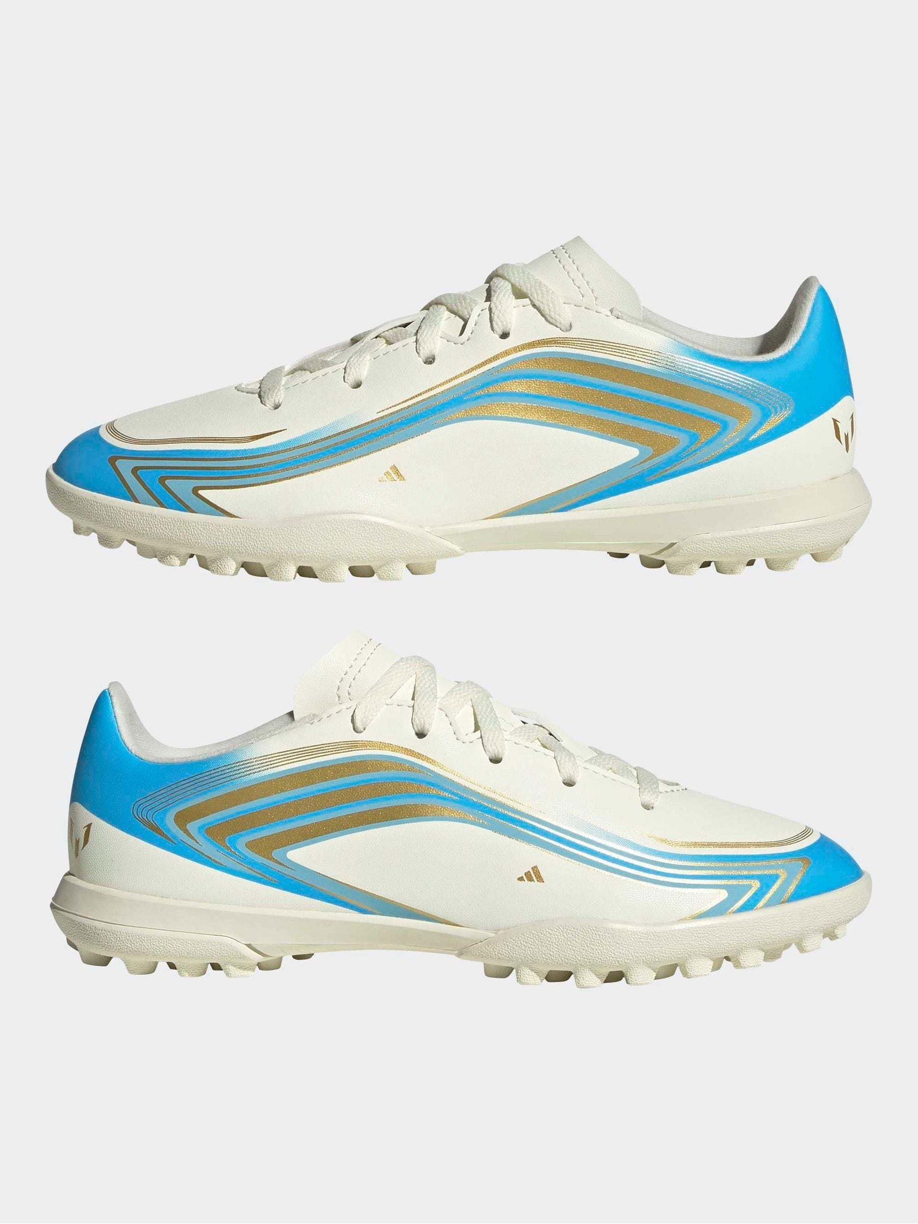 adidas Beige F50 Messi Club Turf Football Trainers Kids image 7