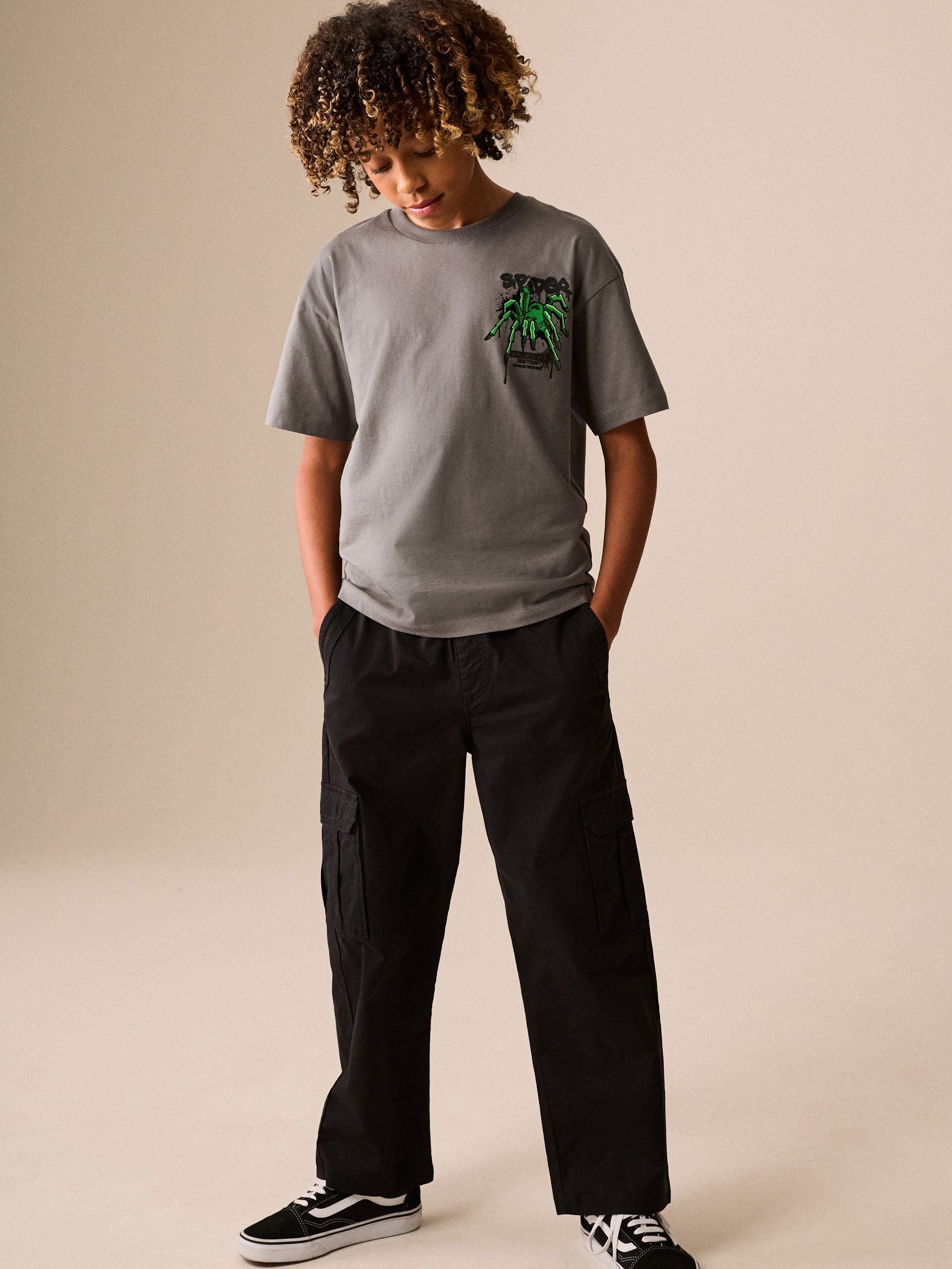 Dsiney Kidz - Charcoal Grey Short Sleeve Graphic T-Shirt (3-16yrs) image 2
