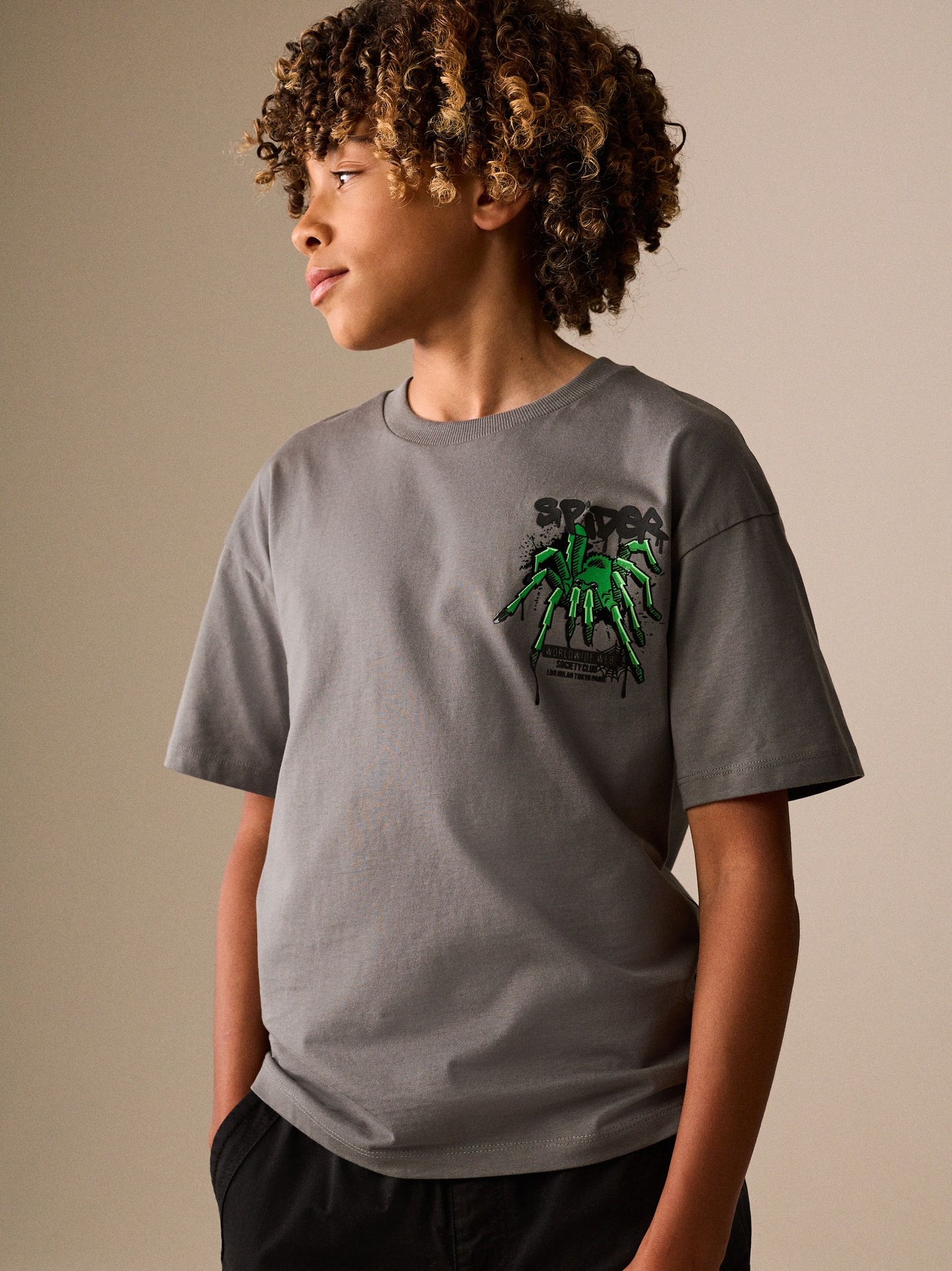 Dsiney Kidz - Charcoal Grey Short Sleeve Graphic T-Shirt (3-16yrs) image 3