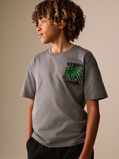Dsiney Kidz - Charcoal Grey Short Sleeve Graphic T-Shirt (3-16yrs) image 3