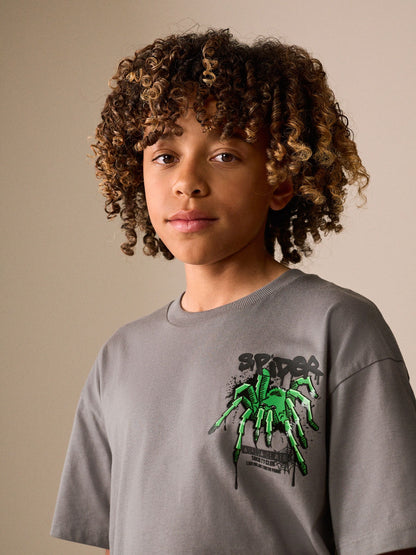Dsiney Kidz - Charcoal Grey Short Sleeve Graphic T-Shirt (3-16yrs) image 4