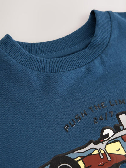 Dsiney Kidz - Navy Relaxed Fit Graphic Long Sleeve Cotton T-Shirt (3-16yrs) image 4